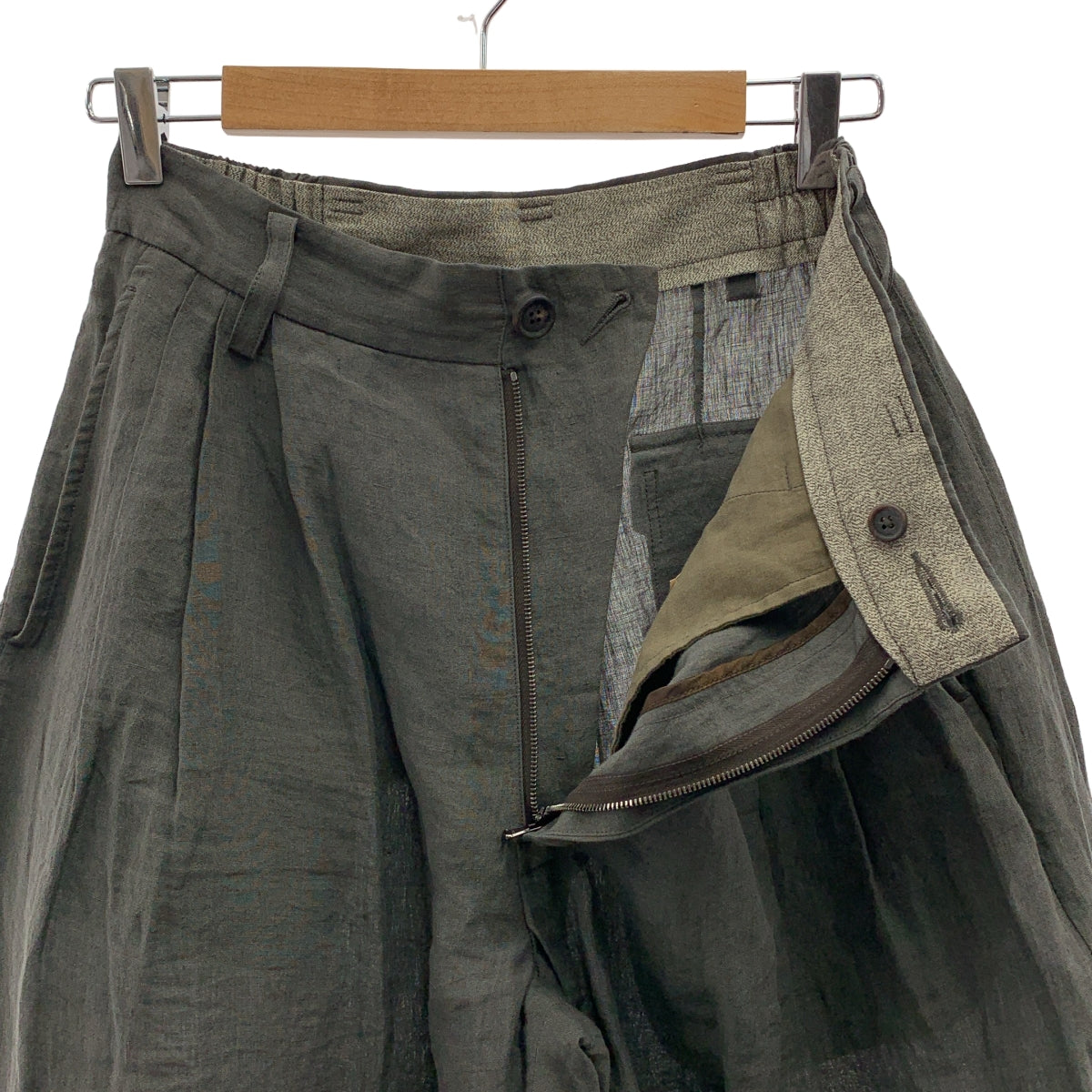 ziggy chen / ジギーチェン | 2025SS | Cropped Trousers / タック ワイド スラックス パンツ | 44 | メンズ