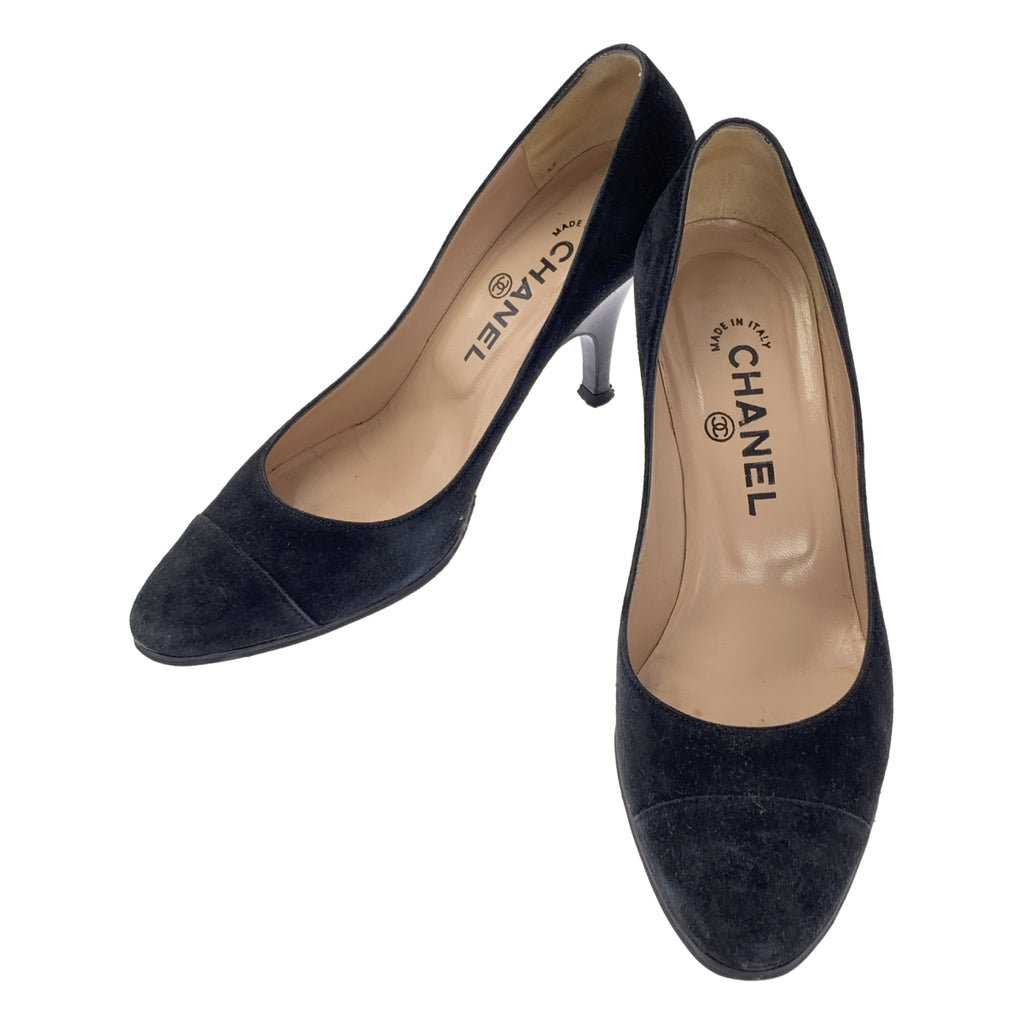 CHANEL / シャネル | スエードレザー ラウンドトゥ ココマーク ヒールパンプス | 37 1/2 | レディース