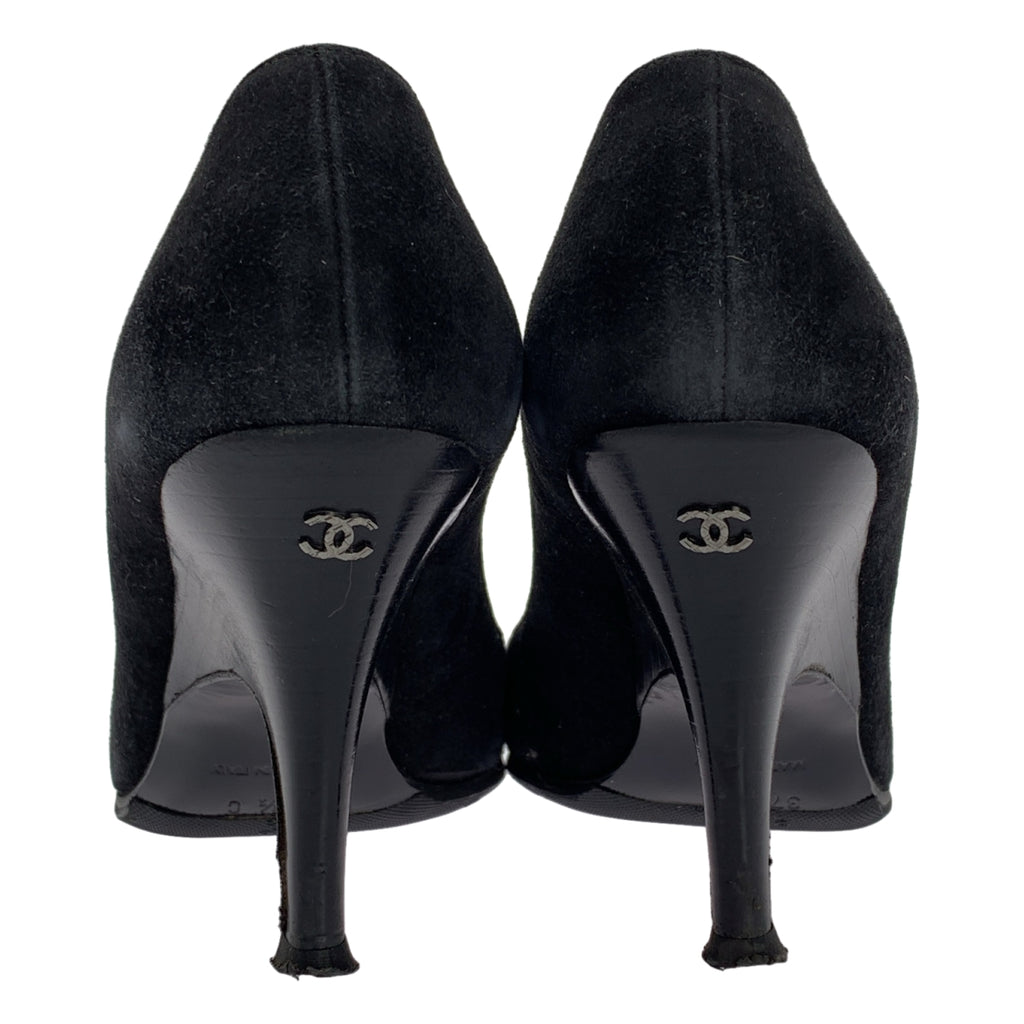 CHANEL / シャネル | スエードレザー ラウンドトゥ ココマーク ヒールパンプス | 37 1/2 | レディース