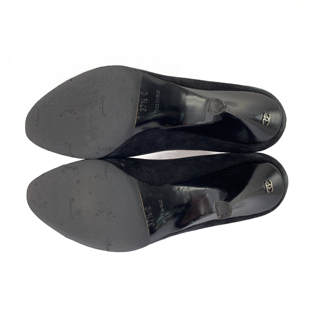 CHANEL / シャネル | スエードレザー ラウンドトゥ ココマーク ヒールパンプス | 37 1/2 | レディース