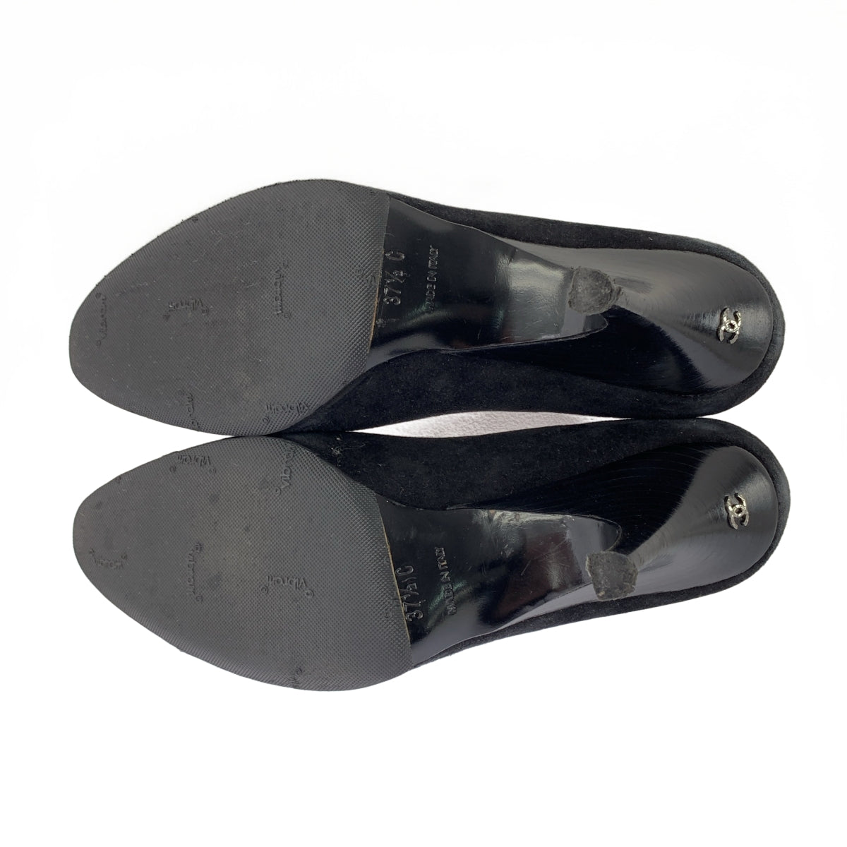 CHANEL / シャネル | スエードレザー ラウンドトゥ ココマーク ヒールパンプス | 37 1/2 | レディース