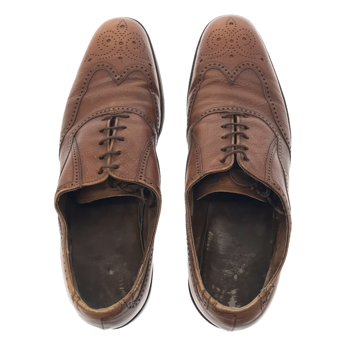 Florsheim Imperial | 97306 Long Wingtip Leather Shoes | 9 1/2A | Brown | Men's