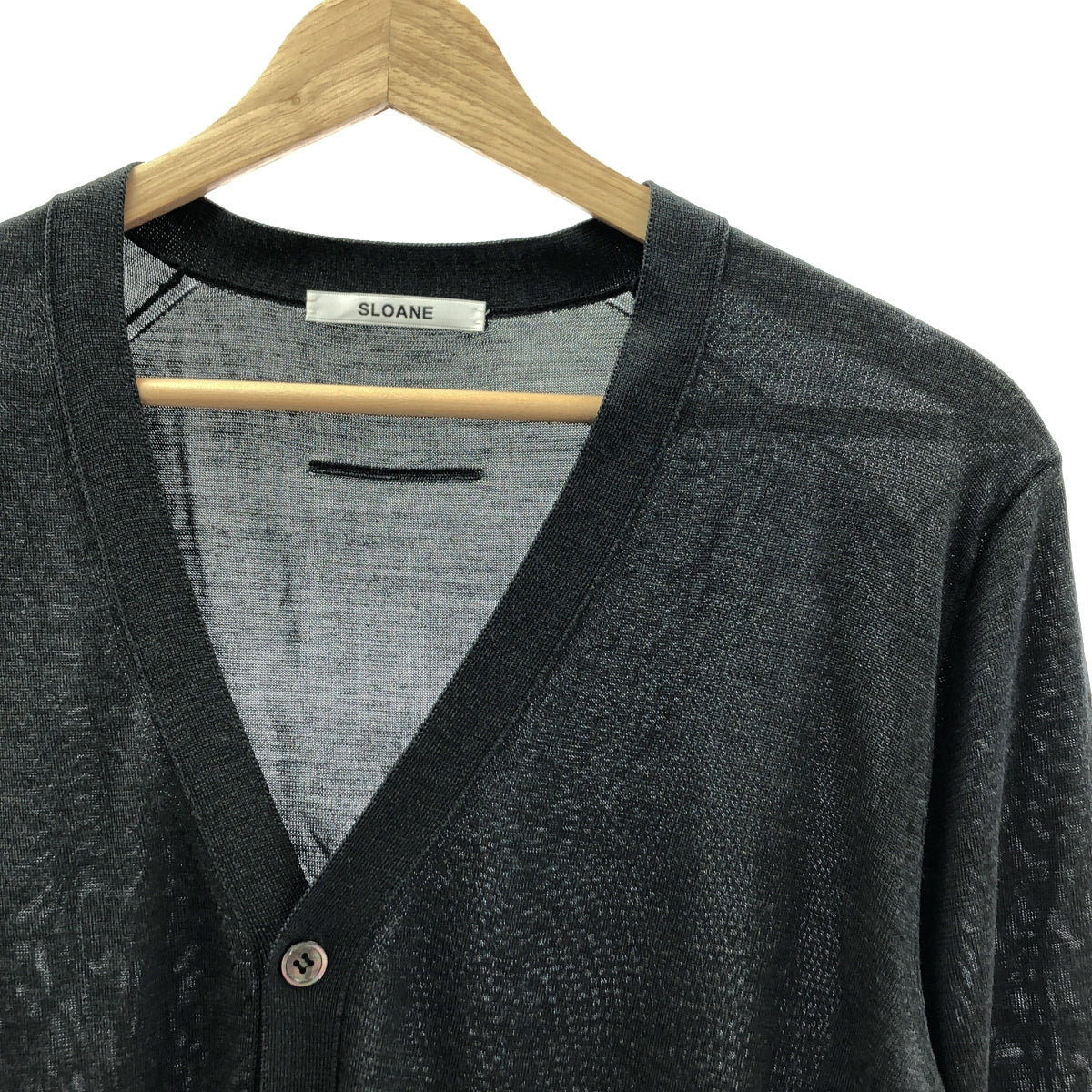 SLOANE 18G シルク100%ワイドリブ Vネックカーディガン 18Gワイドリブ シルク クルーネックカーディガン SL8S-585-S9