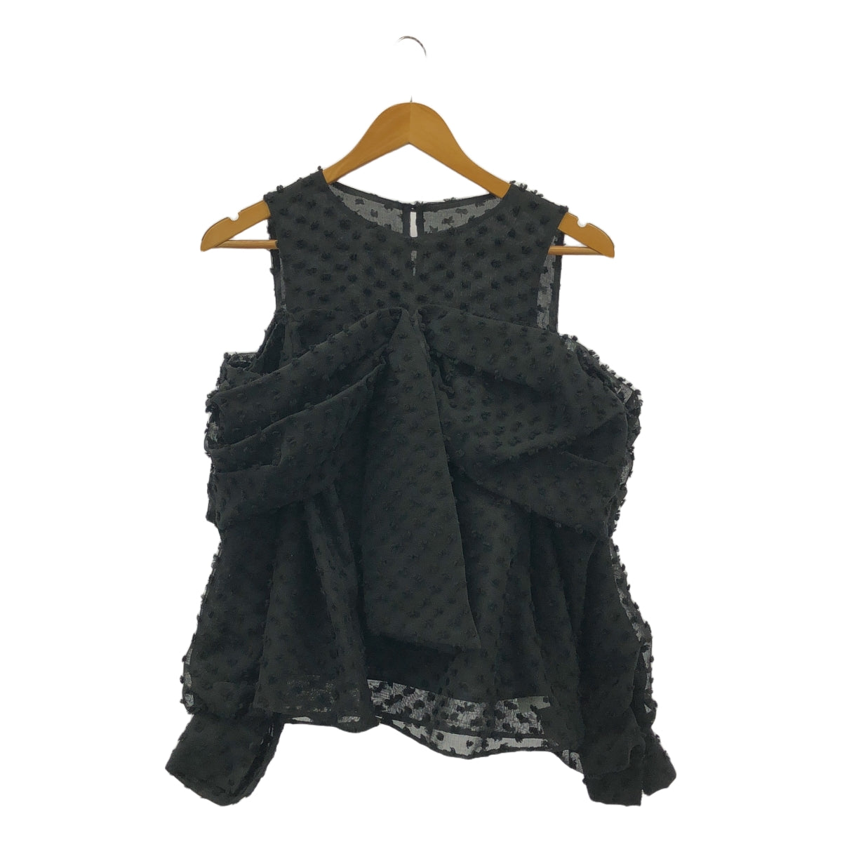 SNIDEL / 스나이델 | 리본 모티브 블라우스 오프 숄더 | F | 블랙 | 여성