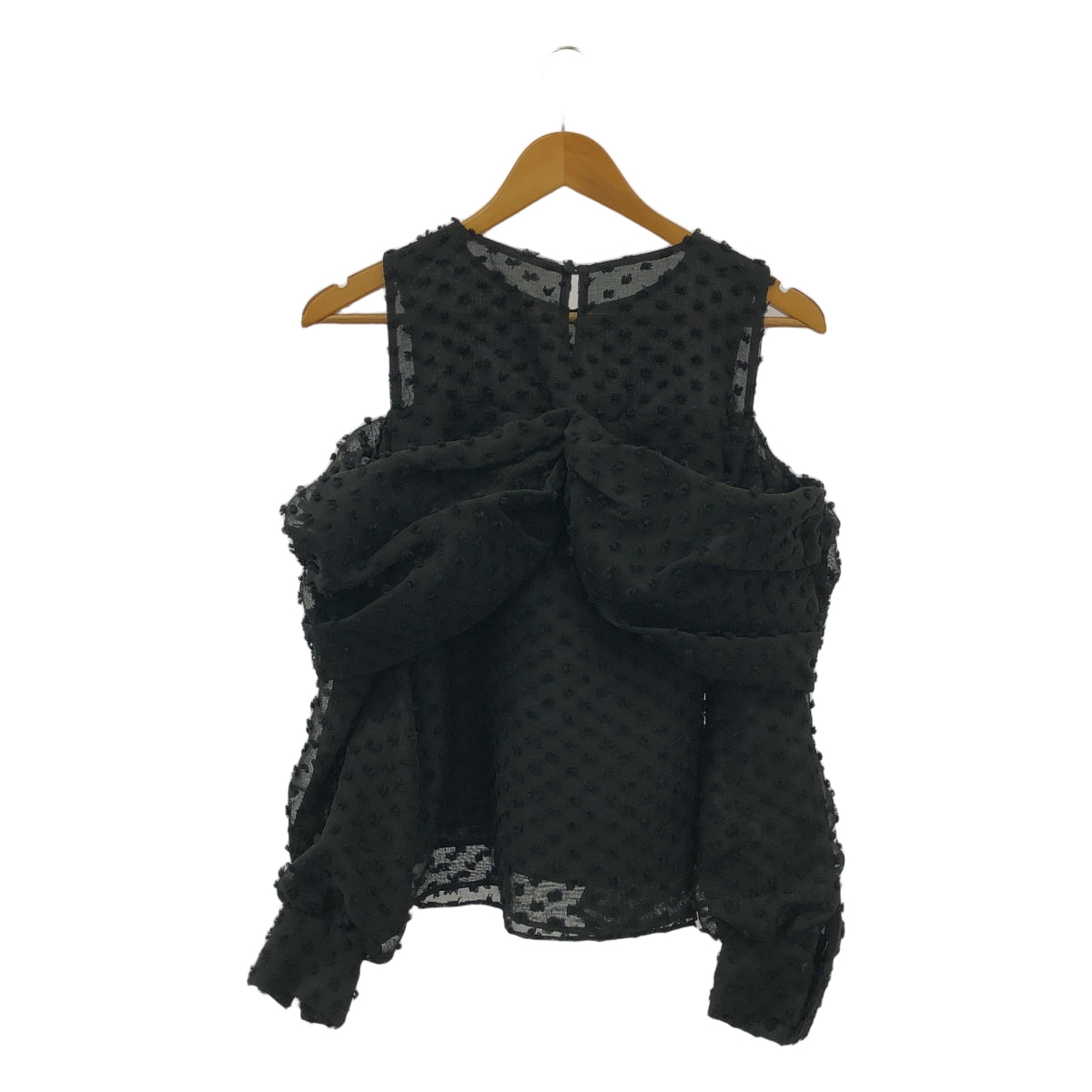 SNIDEL / 스나이델 | 리본 모티브 블라우스 오프 숄더 | F | 블랙 | 여성