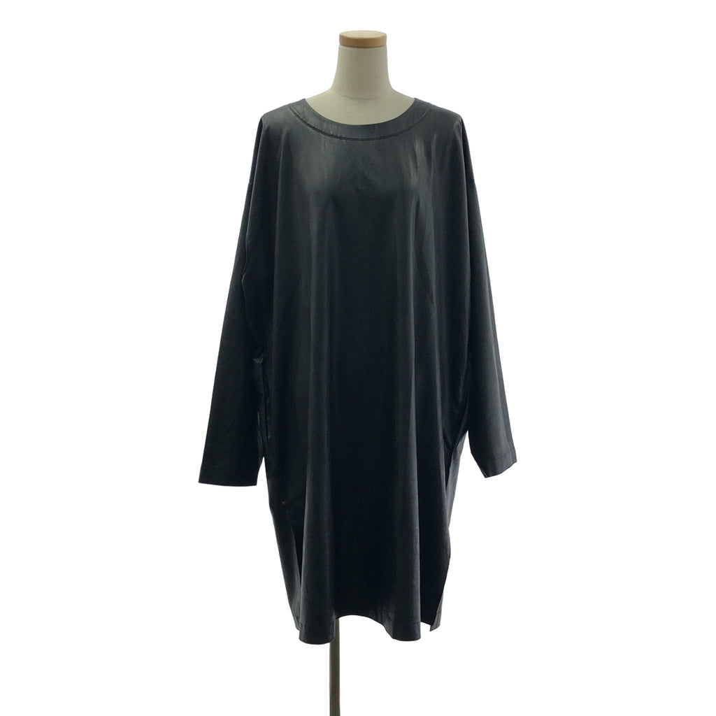 MM6 Maison Margiela / エムエムシックスメゾンマルジェラ | 2021AW | オープンショルダー フェイクレザー ワンピース | S | ブラック | レディース