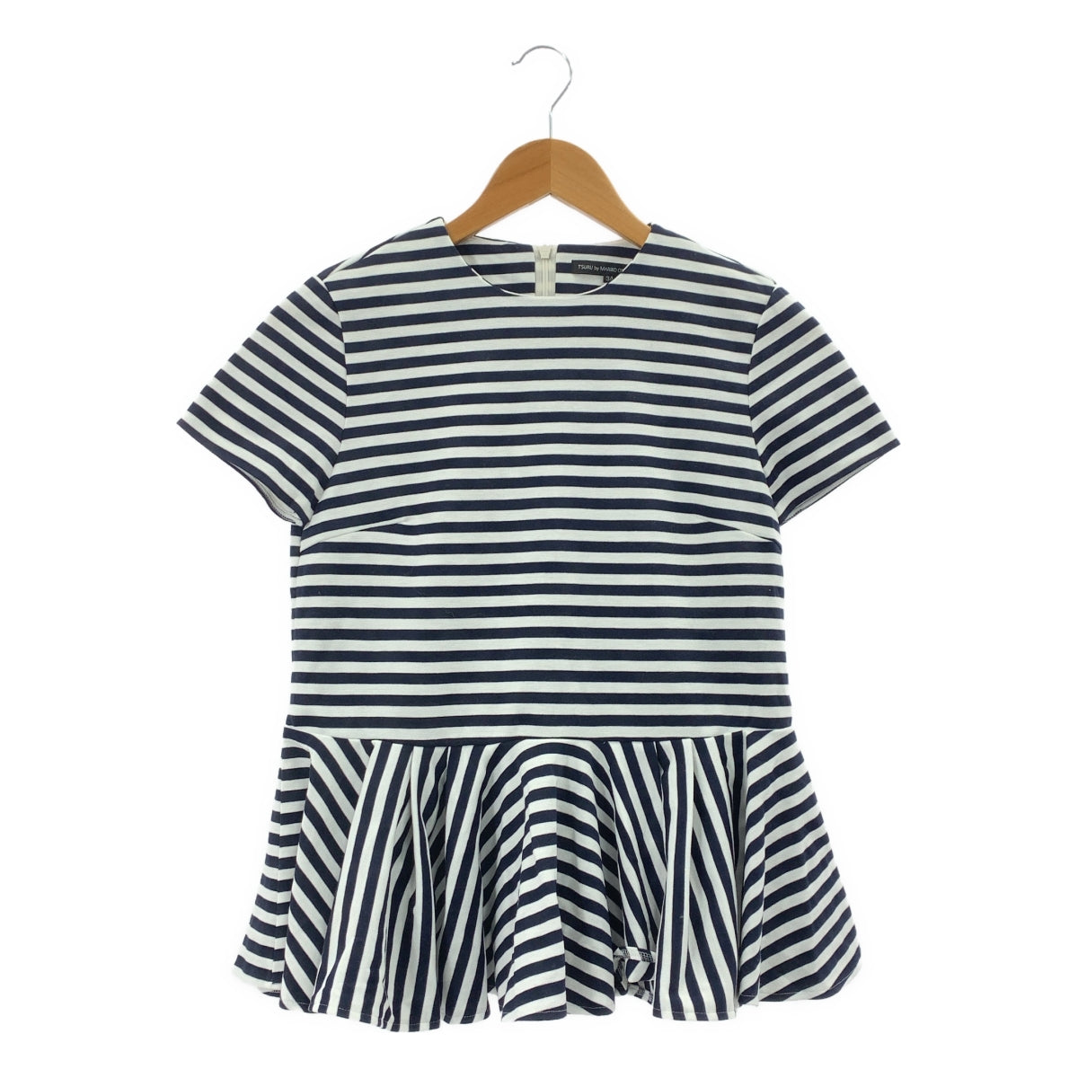 TSURU by Mariko Oikawa / ツルバイマリコオイカワ | コットン ボーダー ペプラム ブラウス カットソー | 34 | レディース