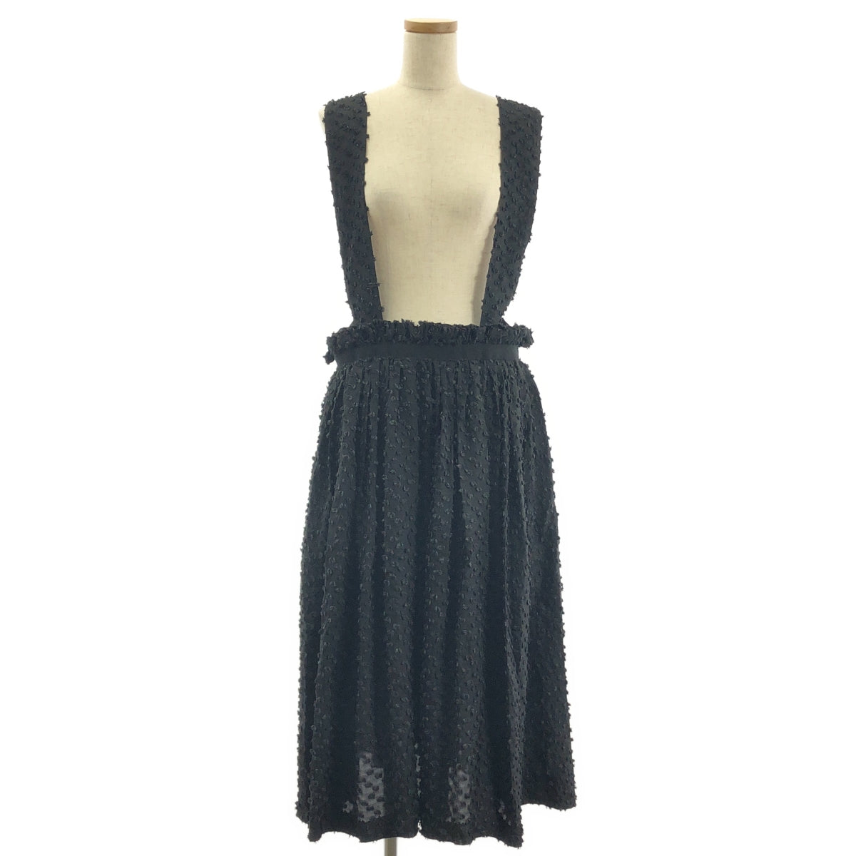 【미품】 tao COMME des GARCONS / 타오콤 데 갤슨 | 2022SS | 큐프라 멜빵 스커트 | S | 블랙 | 여성