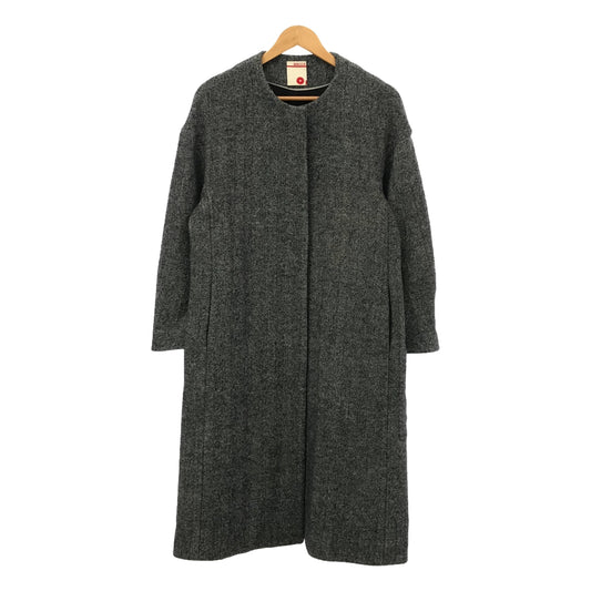 BACCA | Wool herringbone collarless coat | 36 | Grey | Women's