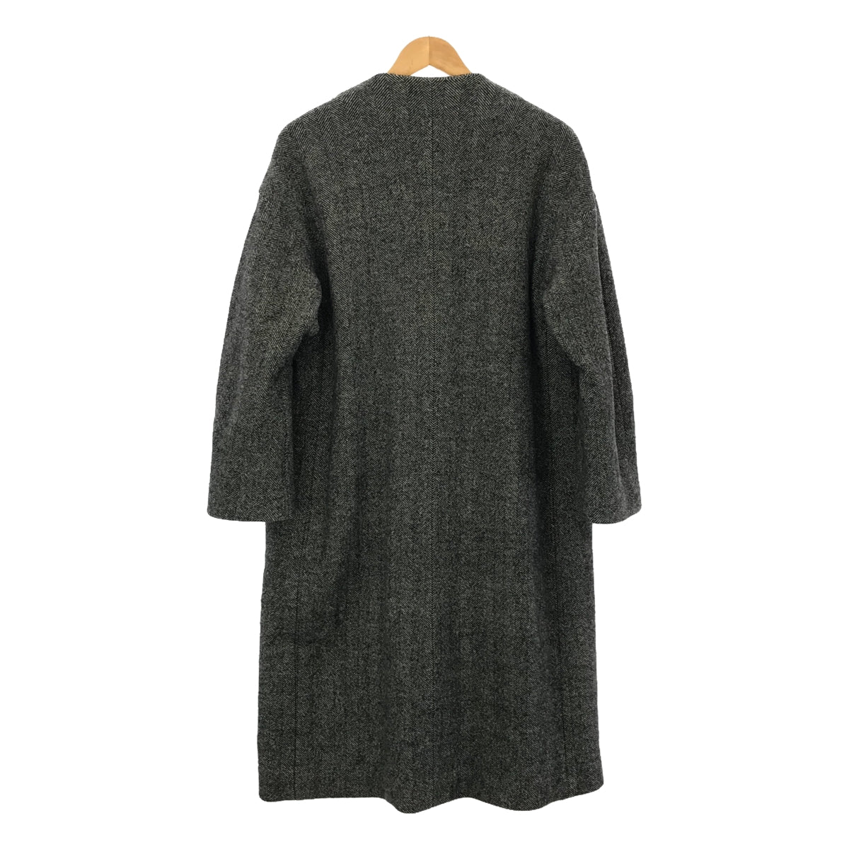 BACCA | Wool herringbone collarless coat | 36 | Grey | Women's