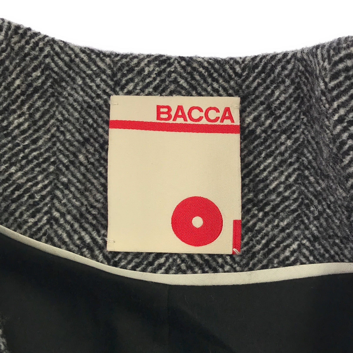 BACCA / バッカ | ウール ヘリンボーン ノーカラーコート | 36 | グレー | レディース