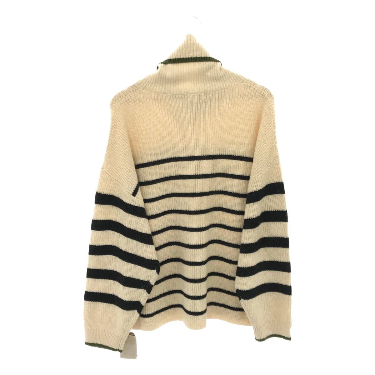 【新品】  CREDONA / クレドナ | ルーズ タートル ボーダー ニット | F | ナチュラル / ブラック | レディース