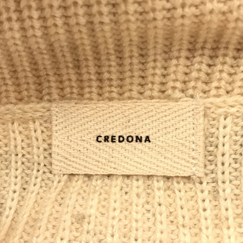 【新品】  CREDONA / クレドナ | ルーズ タートル ボーダー ニット | F | ナチュラル / ブラック | レディース