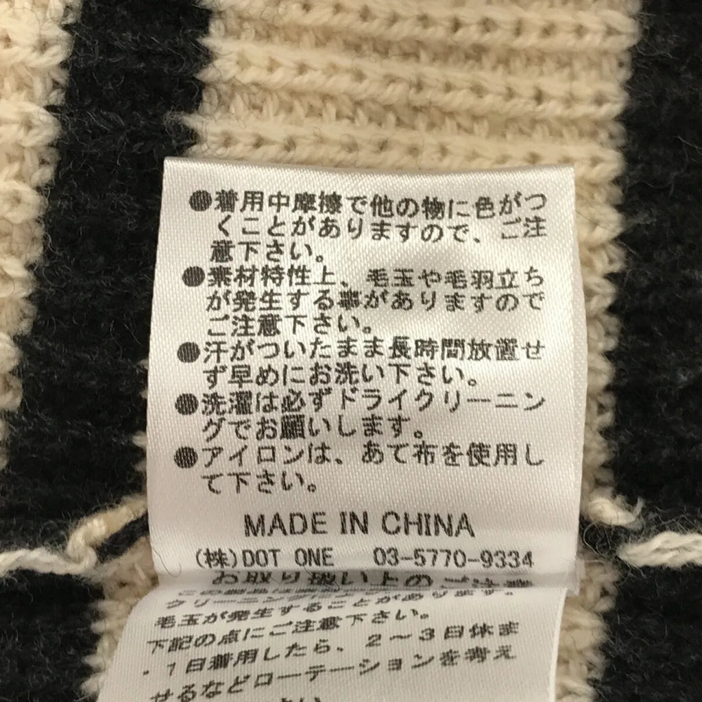 【新品】  CREDONA / クレドナ | ルーズ タートル ボーダー ニット | F | ナチュラル / ブラック | レディース