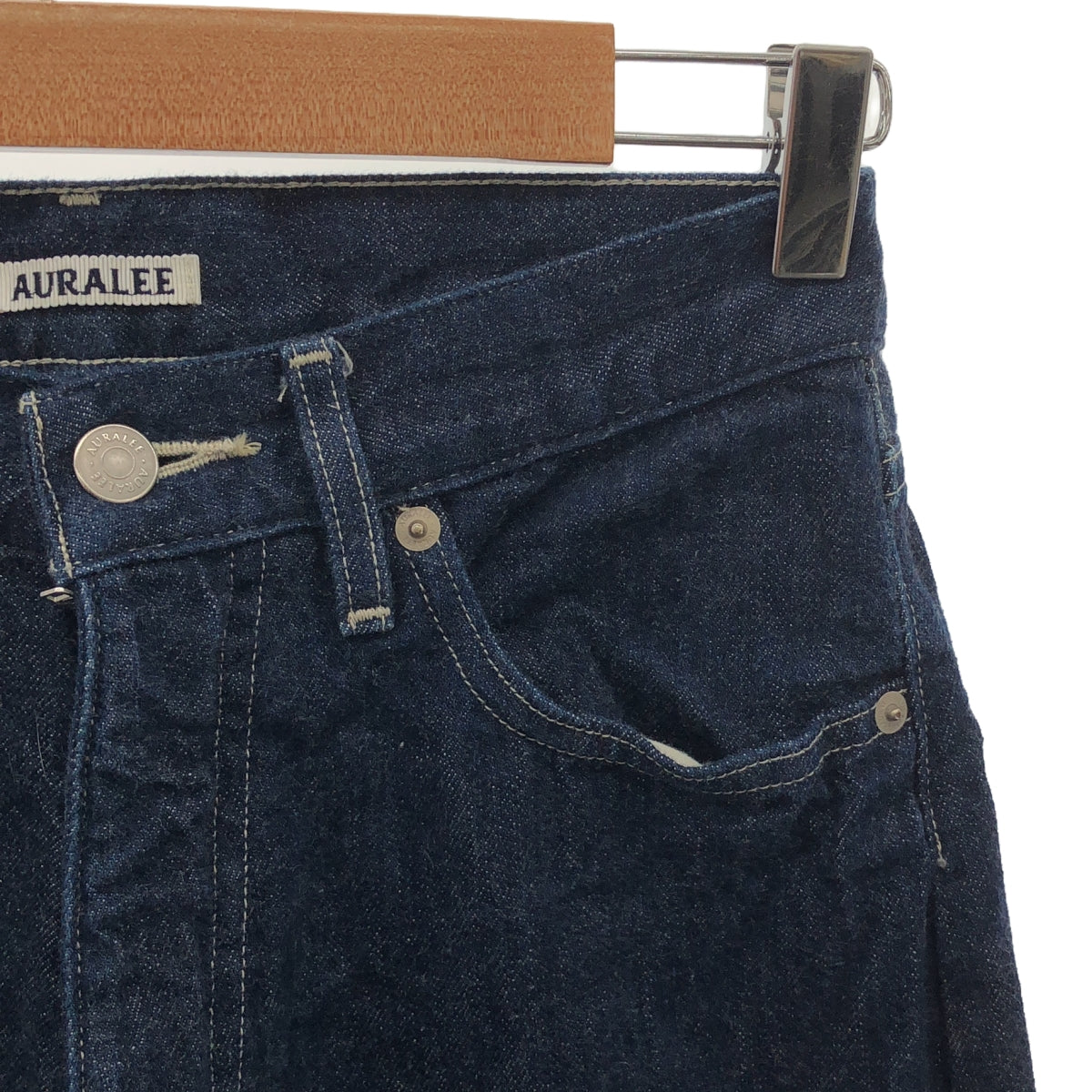 AURALEE / オーラリー | SELVEDGE LIGHT DENIM WIDE PANTS / セルビッチ デニム ワイドパンツ | 0 | インディゴ | レディース