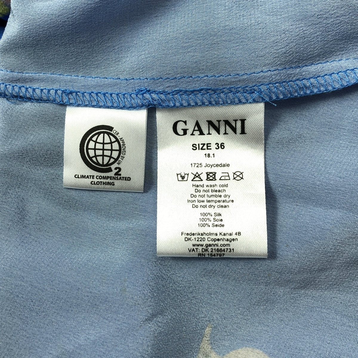 Ganni | 花卉印花裹身荷葉邊長裙 | 36碼 | 藍色 | 女款