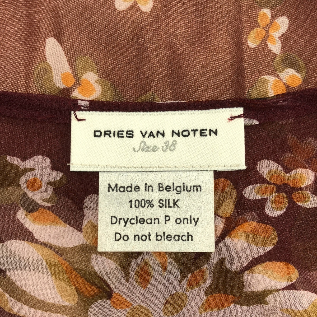 DRIES VAN NOTEN / ドリスヴァンノッテン | シルク 花柄 レイヤード ノースリーブ ワンピース | 38 | レディース