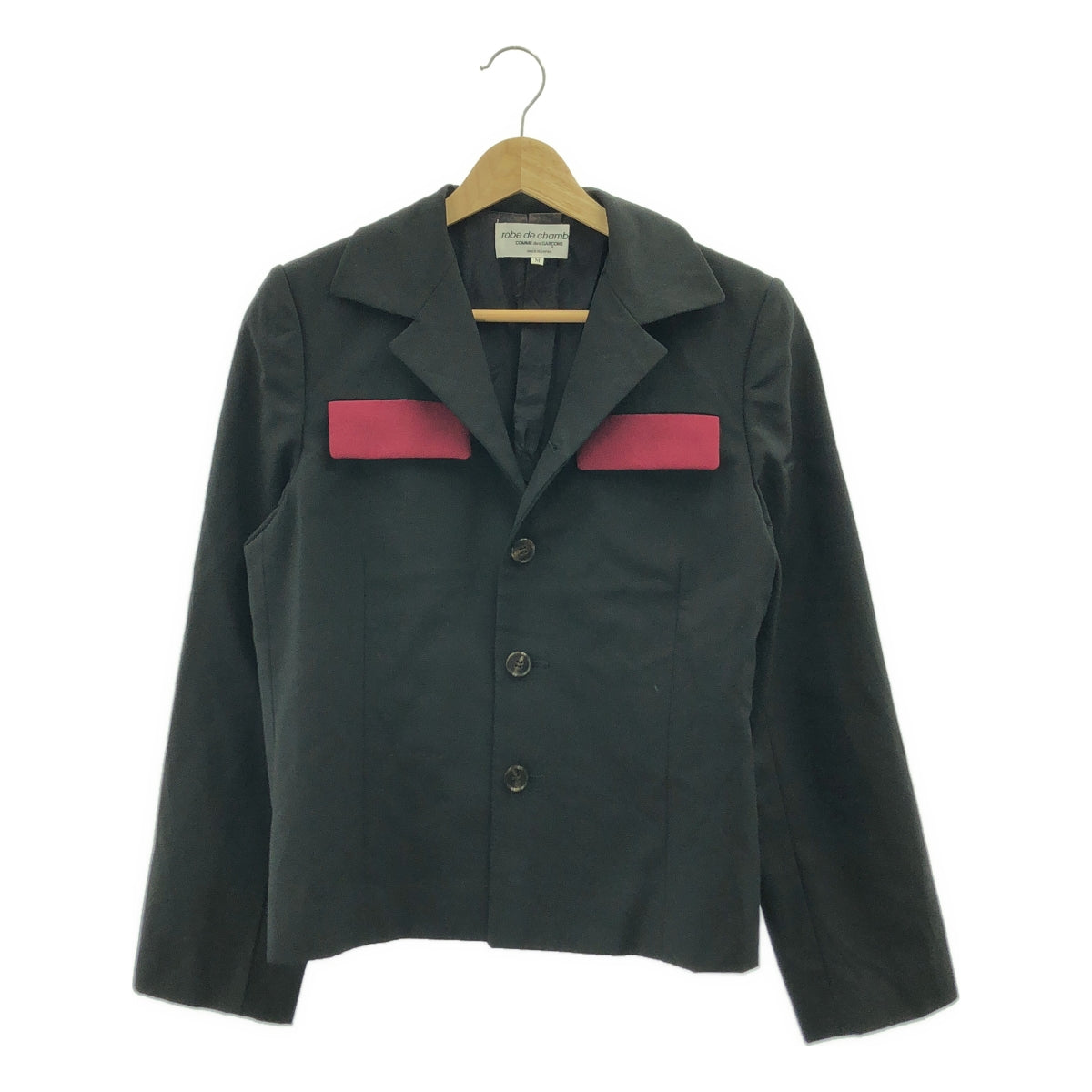 robe de chambre COMME des GARCONS / ローブドシャンブルコムデギャルソン | 2002SS | バイカラー シングルブレスト ジャケット / 総裏地 | M | ブラック/ボルドー | レディース