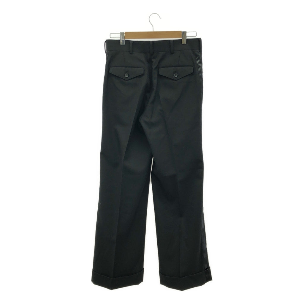 【美品】  JUNYA WATANABE / ジュンヤワタナベ | 2022AW | ウール サイドライン ロールアップ パンツ | S | ブラック | レディース
