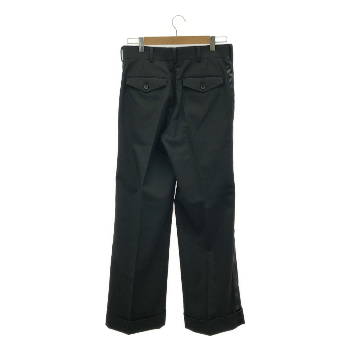 【美品】  JUNYA WATANABE / ジュンヤワタナベ | 2022AW | ウール サイドライン ロールアップ パンツ | S | ブラック | レディース