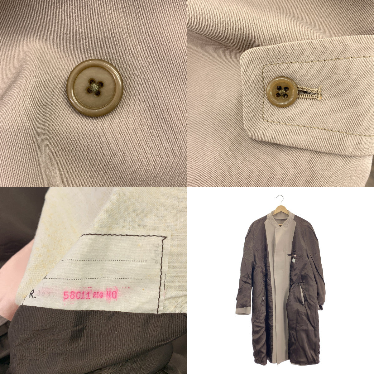 AQUASCUTUM | 1970 年代 | 復古防水純精紡 | 復古前開襟風衣 | 全襯裡 | 尺寸 40 | 男款
