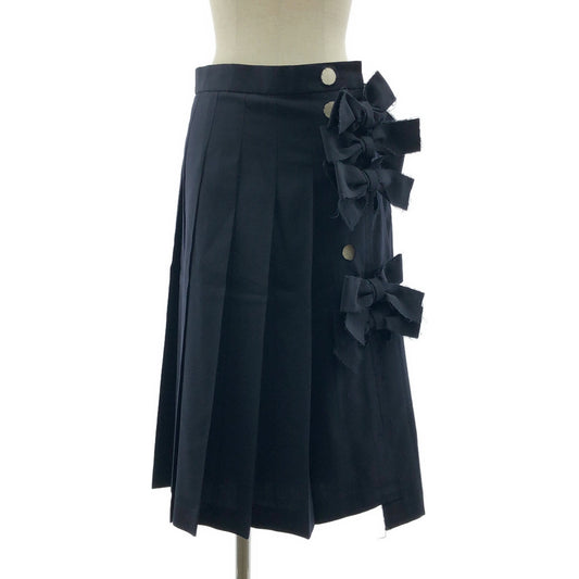 COMME des GARCONS | 2015AW | 不對稱緞帶裝飾百褶長裙 | S | 女款