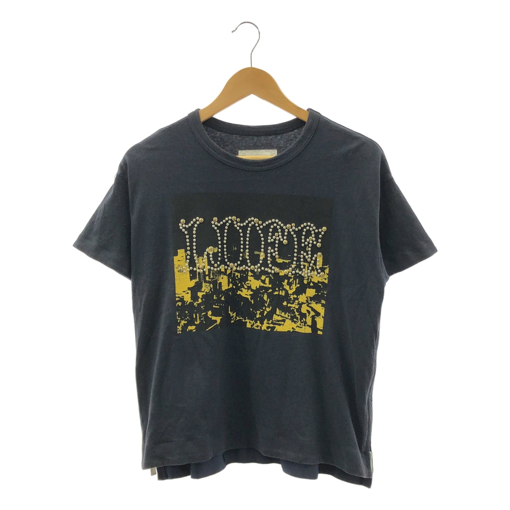 sacai / サカイ | LIIFE / スタッズ 装飾 サイドロゴジップ クルーネック Tシャツ カットソー | 2 | レディース