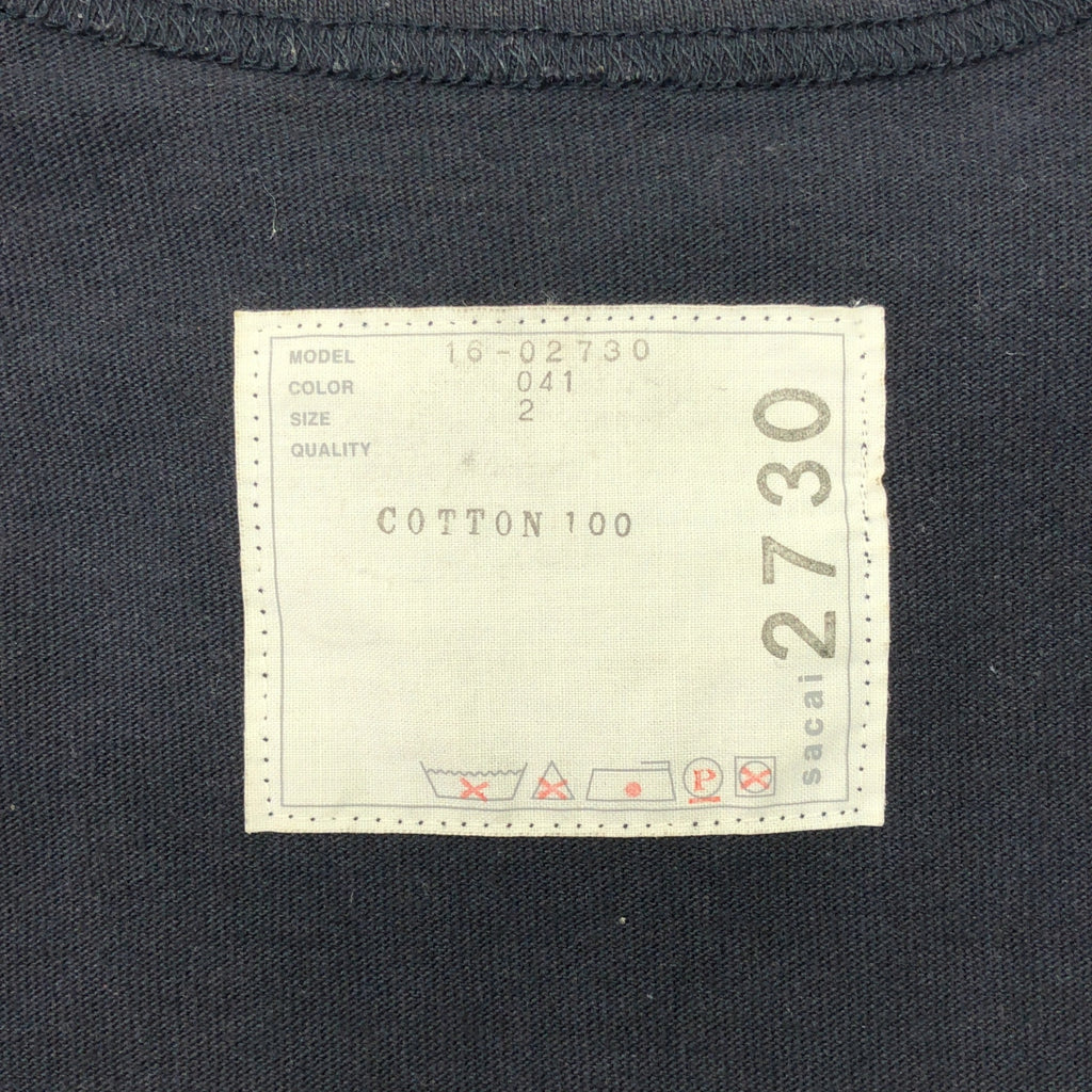 sacai / サカイ | LIIFE / スタッズ 装飾 サイドロゴジップ クルーネック Tシャツ カットソー | 2 | レディース