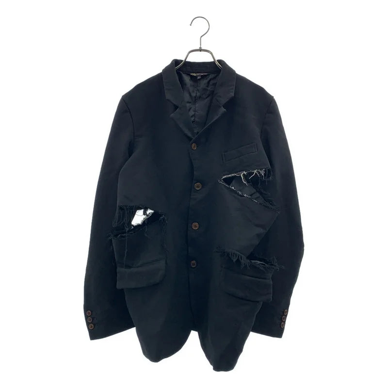 BLACK COMME des GARCONS / ブラックコムデギャルソン | 2025SS | カットオフ ポリ縮絨 テーラードジャケット | L | メンズ