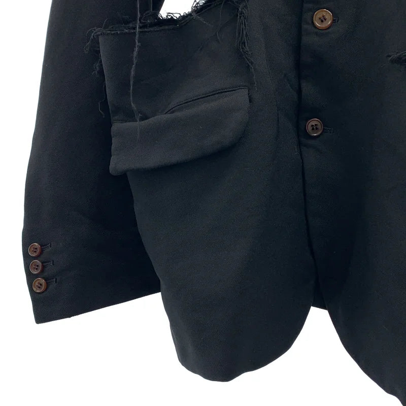 BLACK COMME des GARCONS / ブラックコムデギャルソン | 2025SS | カットオフ ポリ縮絨 テーラードジャケット | L | メンズ