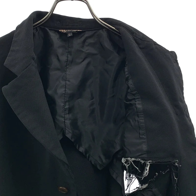 BLACK COMME des GARCONS / ブラックコムデギャルソン | 2025SS | カットオフ ポリ縮絨 テーラードジャケット | L | メンズ