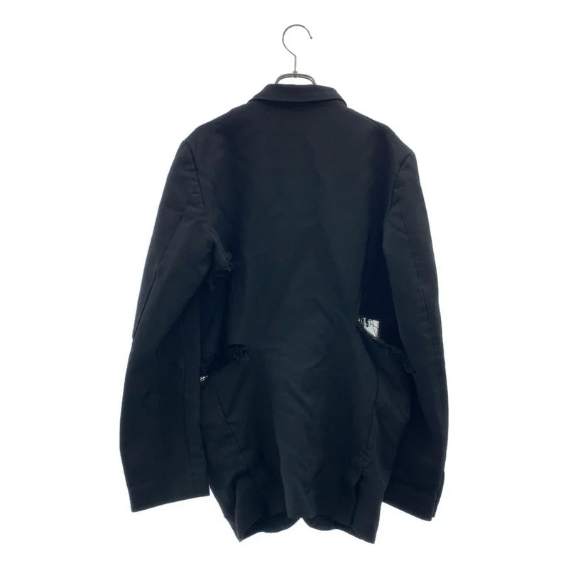 BLACK COMME des GARCONS / ブラックコムデギャルソン | 2025SS | カットオフ ポリ縮絨 テーラードジャケット | L | メンズ