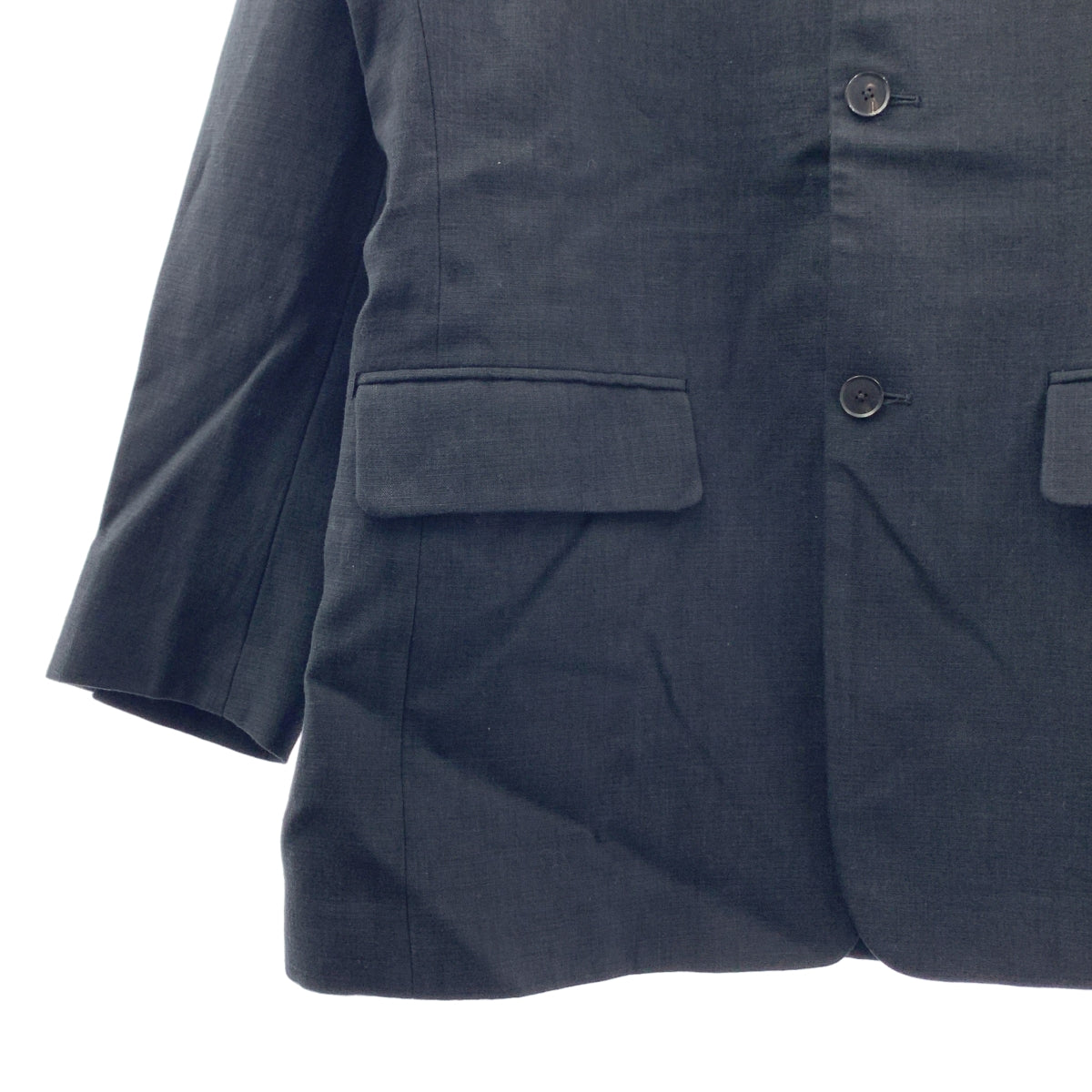 【美品】  AURALEE / オーラリー | 2024SS | DOUBLE CLOTH LINEN NO COLLAR JACKET ダブルクロス リネン ノーカラー ジャケット | 0 | ブラック | レディース