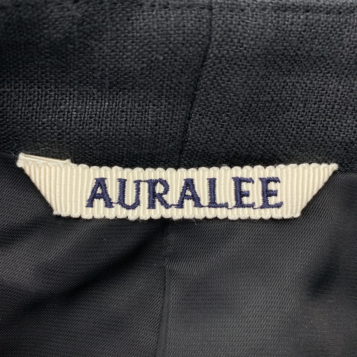[近新] AURALEE | 2024 春夏系列 | 雙層亞麻無領外套 | 0 碼 | 黑色 | 女款