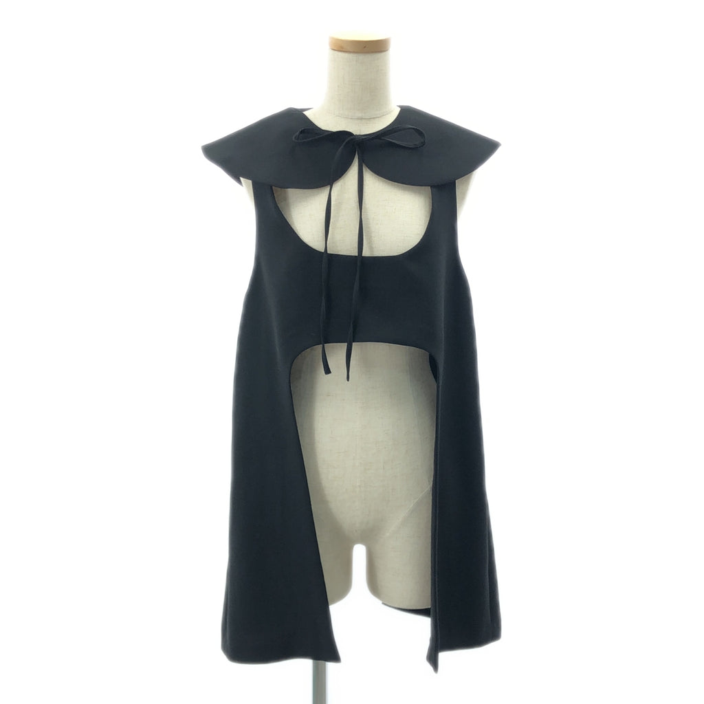 【美品】  ENFOLD / エンフォルド | ROUND－COLLAR VEST ラウンドカラー ベスト | 38 | ブラック | レディース