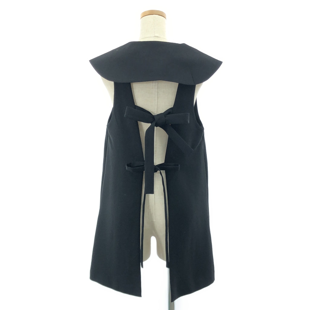 【美品】  ENFOLD / エンフォルド | ROUND－COLLAR VEST ラウンドカラー ベスト | 38 | ブラック | レディース