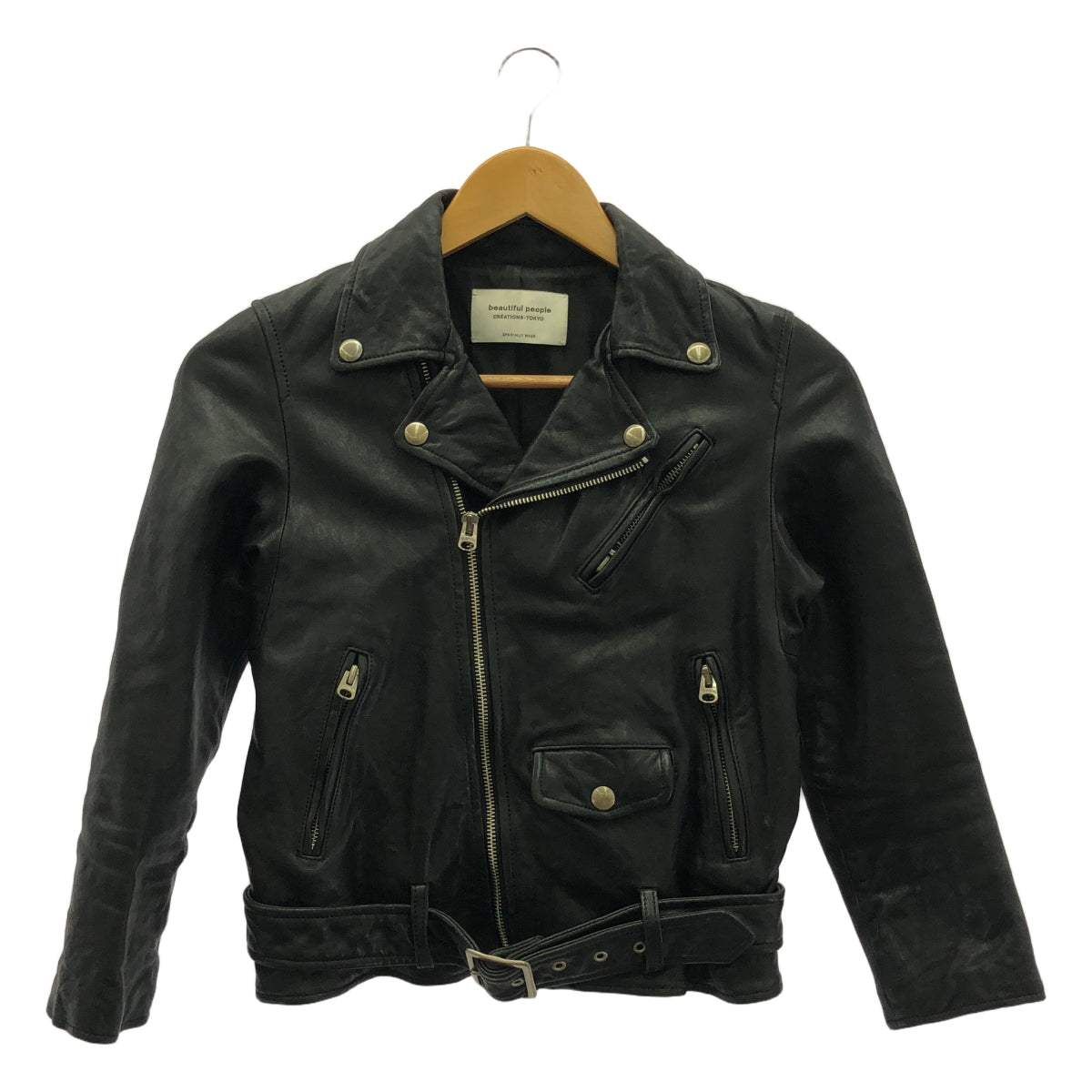 beautiful people / 뷰티풀 피플 | 키즈 램 가죽 라이더스 재킷 | 130 | 블랙 | 여성