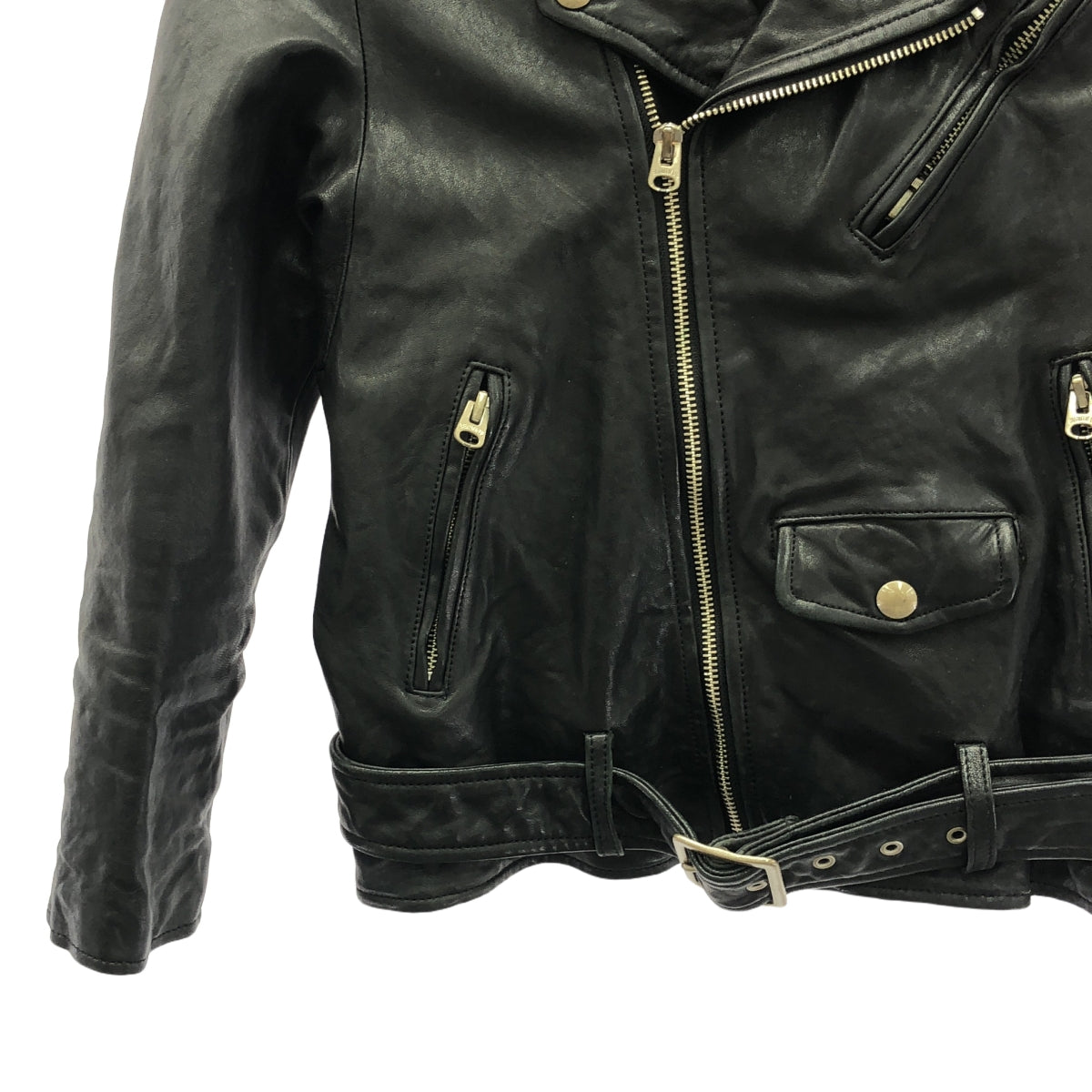 beautiful people / 뷰티풀 피플 | 키즈 램 가죽 라이더스 재킷 | 130 | 블랙 | 여성