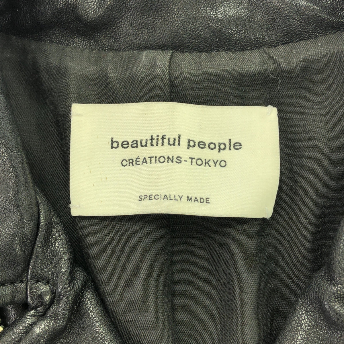 beautiful people / ビューティフルピープル | キッズ ラムレザー ライダースジャケット | 130 | ブラック | レディース