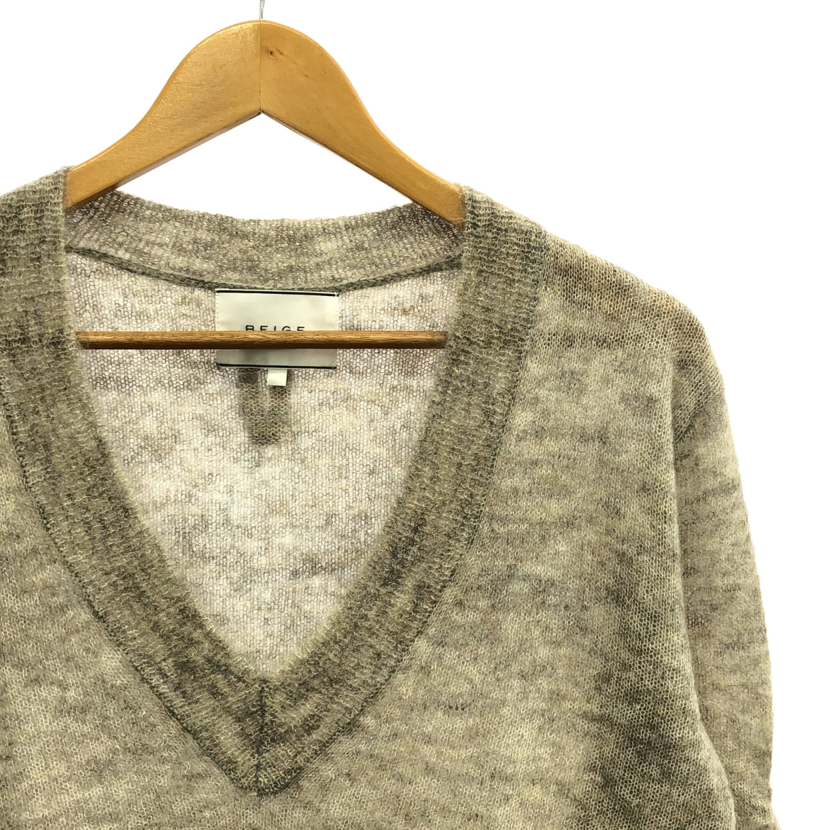 [Good Condition] BEIGE, / Beige | Mohair Blend V-neck Knit | 4 | Greige | Women's