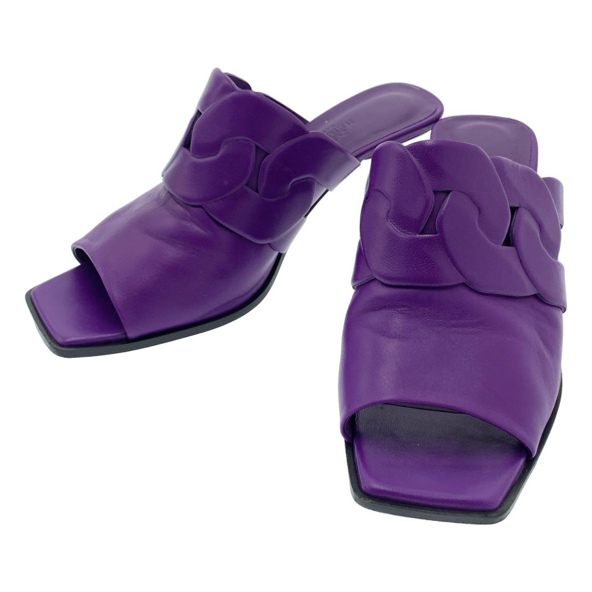 愛馬仕 | Hanna 皮革方頭高跟穆勒涼鞋 | 尺寸 37 1/2 | 女款