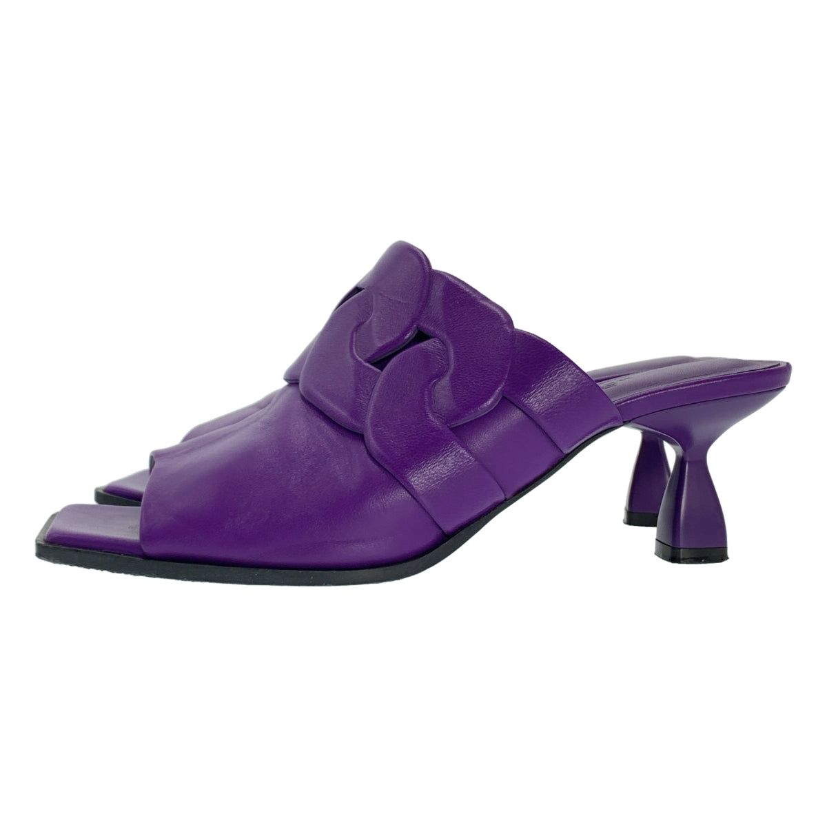 愛馬仕 | Hanna 皮革方頭高跟穆勒涼鞋 | 尺寸 37 1/2 | 女款