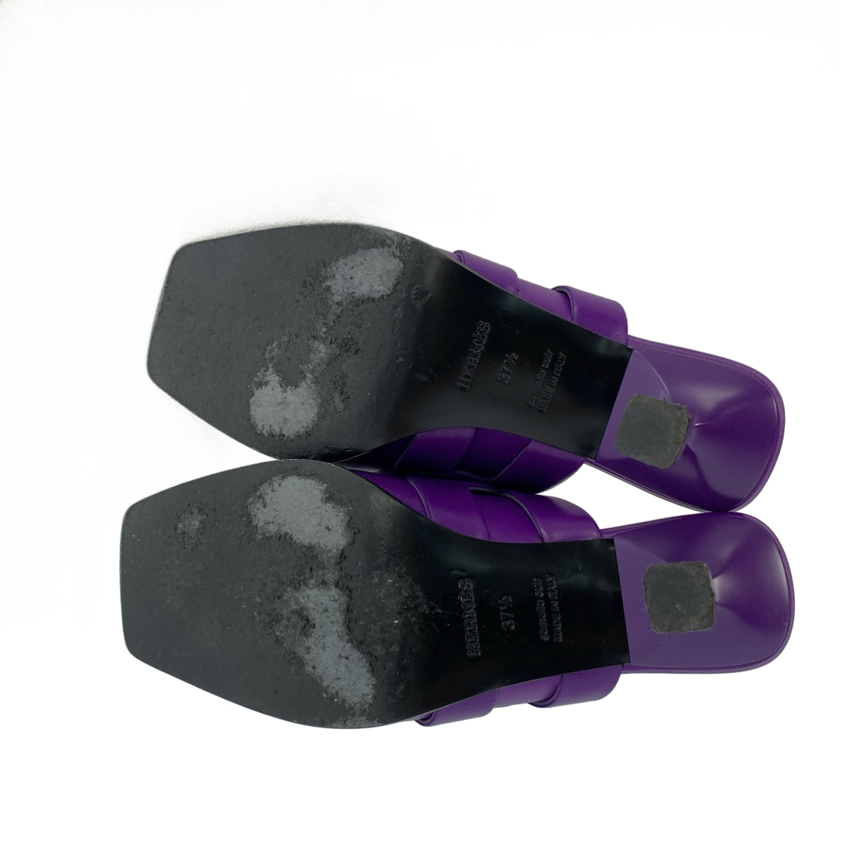 愛馬仕 | Hanna 皮革方頭高跟穆勒涼鞋 | 尺寸 37 1/2 | 女款