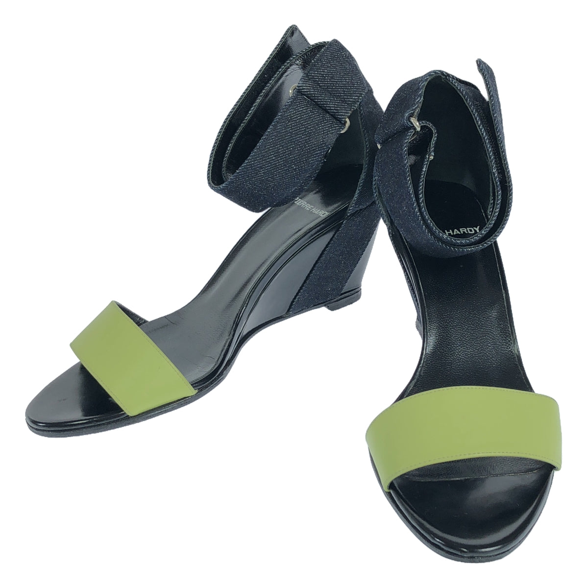 PIERRE HARDY | Denim ankle strap wedge sandals | 36 1/2 | Women's