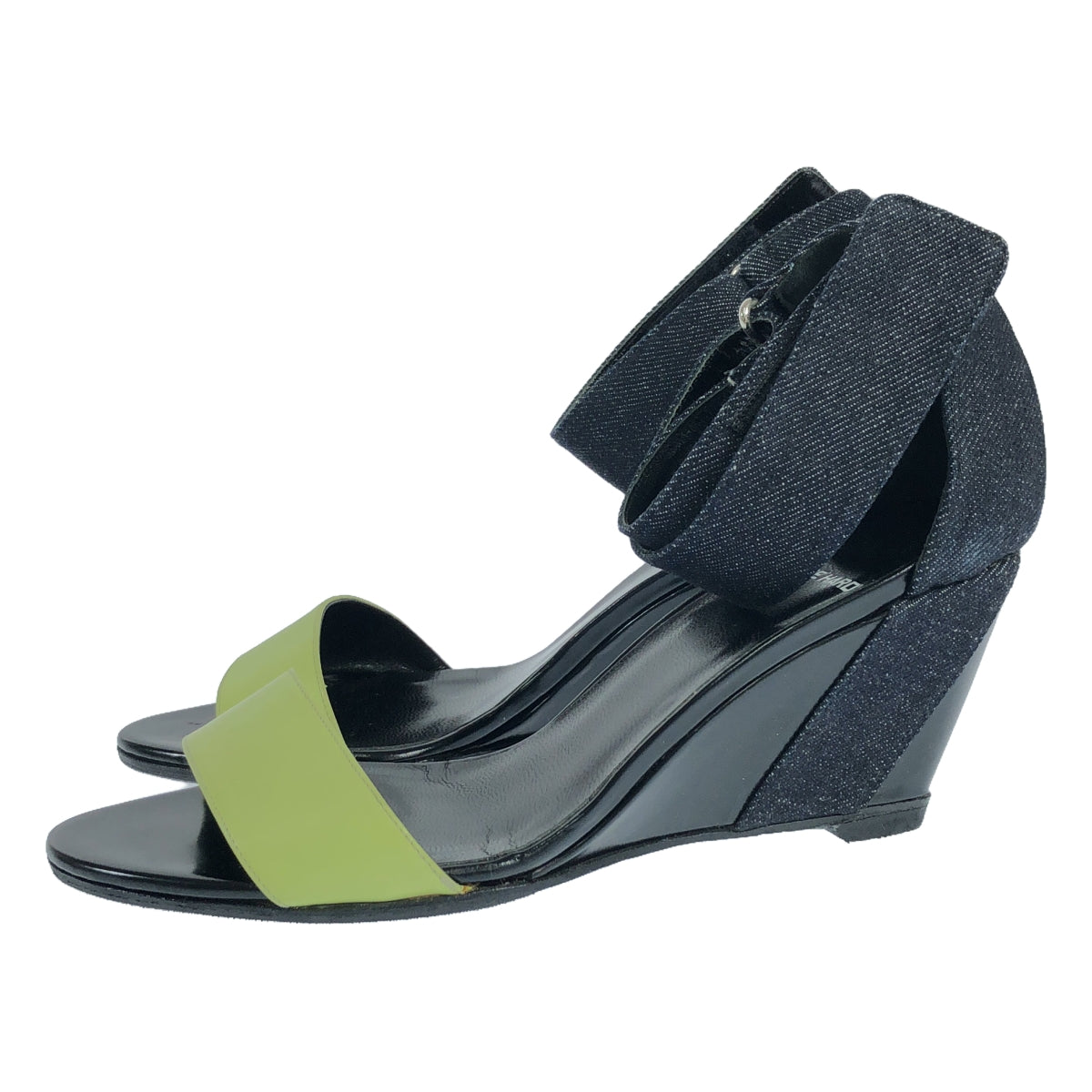 PIERRE HARDY | Denim ankle strap wedge sandals | 36 1/2 | Women's