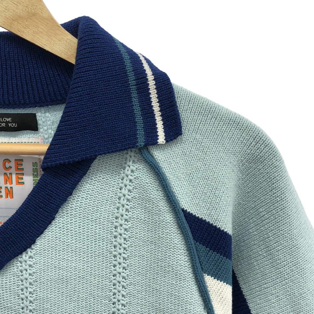 RICE NINE TEN / ライスナインテン | 2024SS | Knitting Soccer Jersey サッカージャージー コットン サマーニット | M | ライトブルー | メンズ