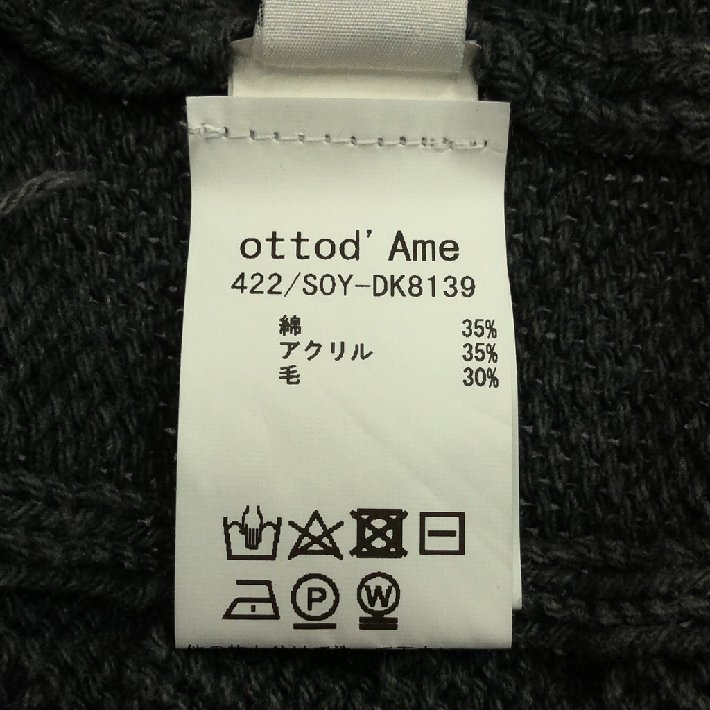 ottod'Ame / オットダム | ダメージ加工 アラン ケーブルニット セーター | 38 | チャコールグレー | レディース