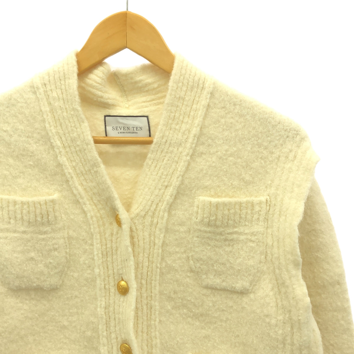 SEVEN TEN by MIHO KAWAHITO / 세븐틴 바이 미호카와히토 | 멜튼 울 2WAY 가디건 | S | 화이트 | 여성