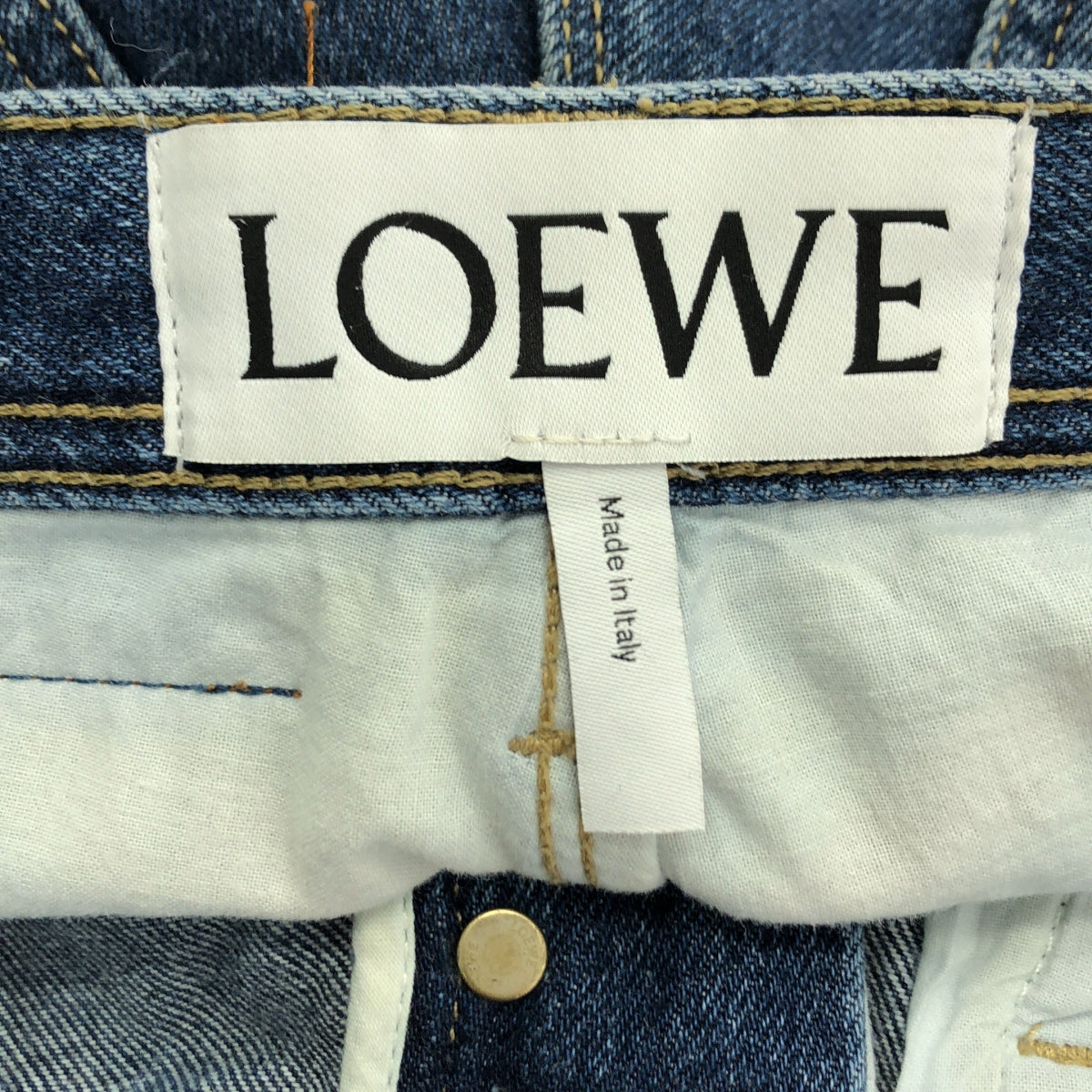 LOEWE / ロエベ | Gold Cuff Fisherman Jeans / ロゴ レザーパッチ