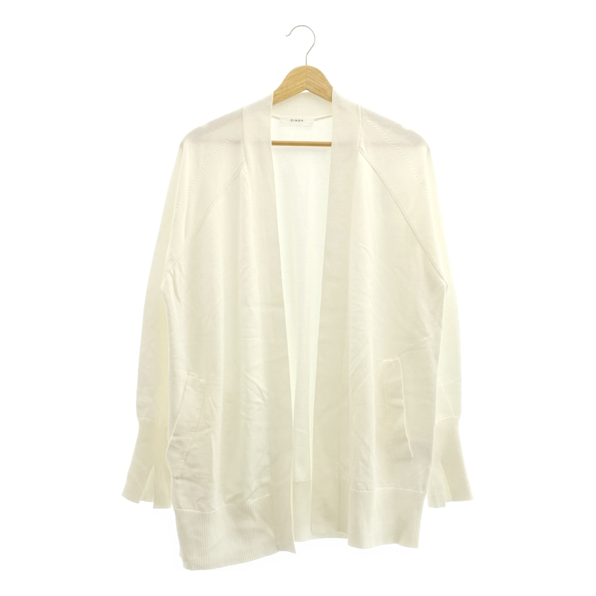 CINOH | 棉質超大開衩袖針織開襟衫 | 尺寸 38 |